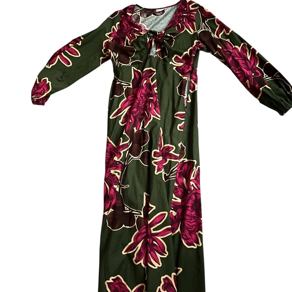 ASOS Floral Maxi Dress - Green and Pink